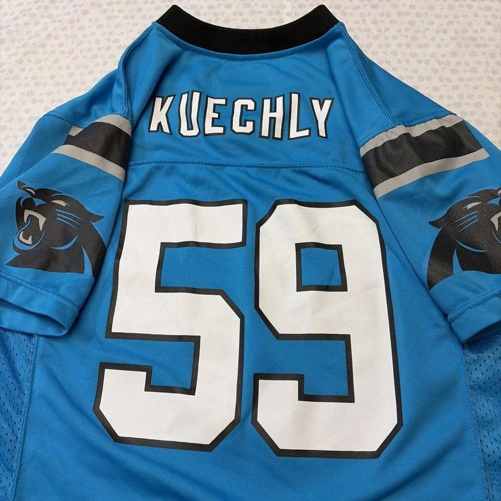 NFL Team Apparel Carolina Panthers Luke Kuechly 59 Jersey Youth Med 10/12 Blue